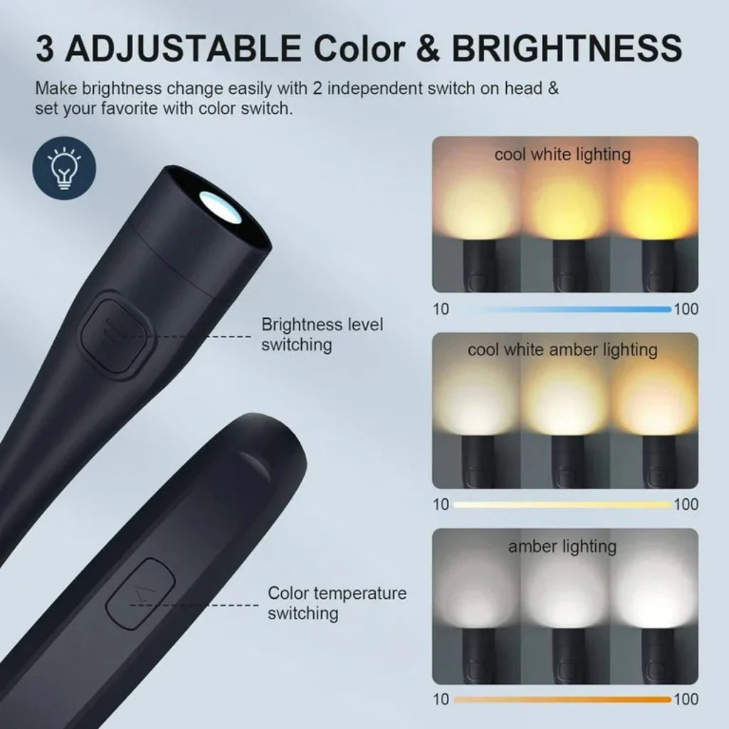 LED Reading Lamp Neck Light Hands Free Rechargeable