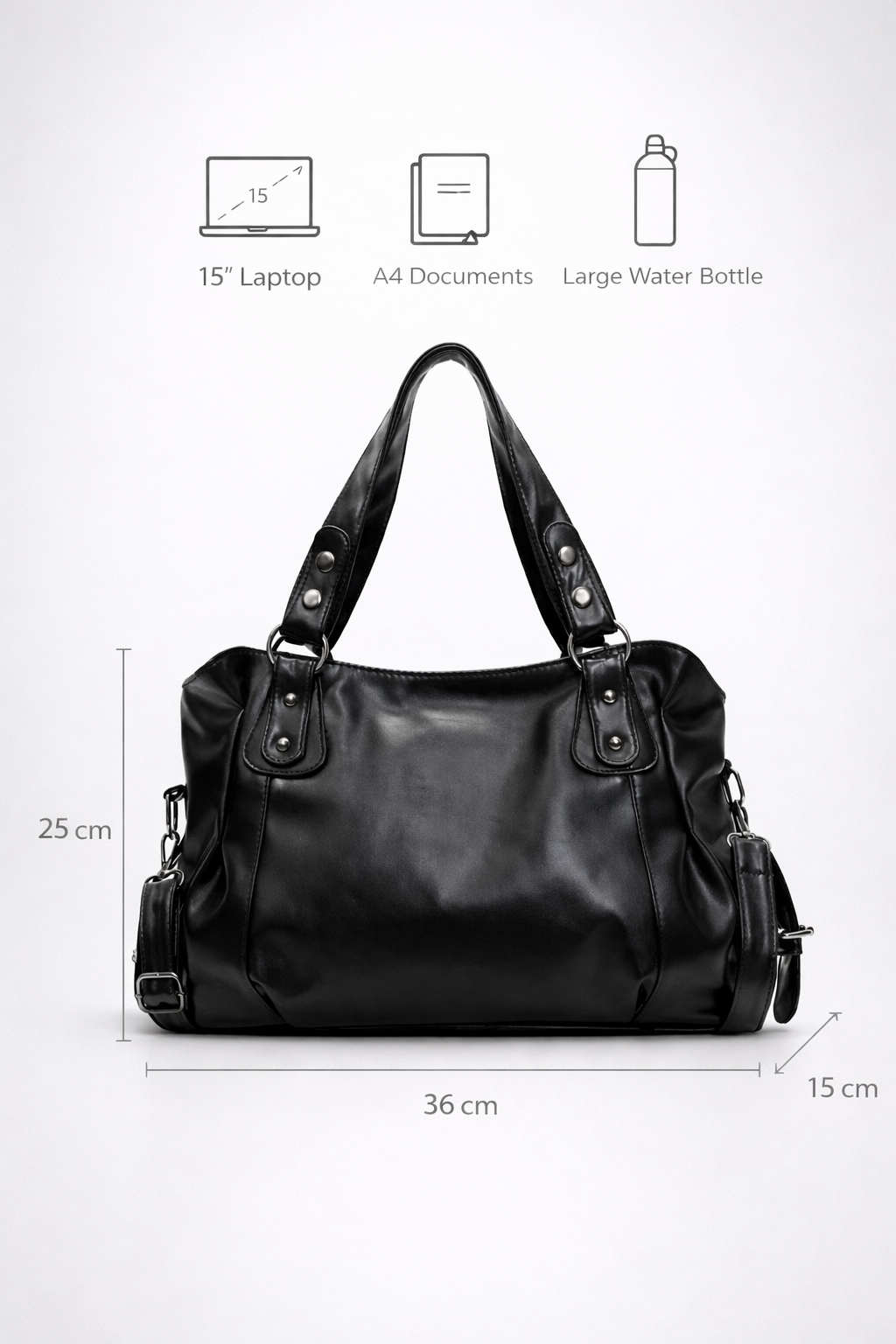 Large black handbag for school | TARANTO