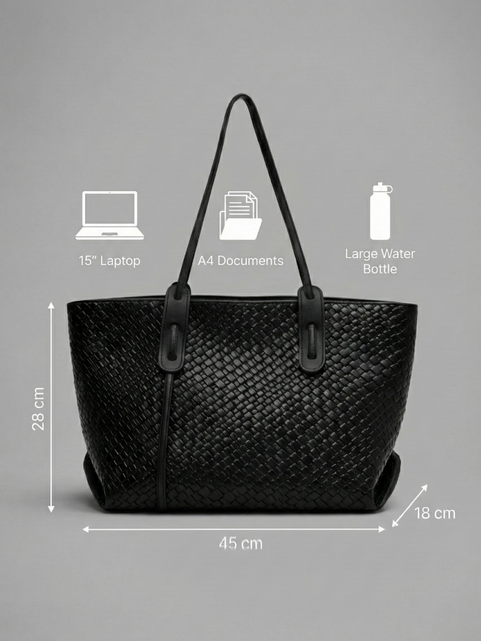 Large Vegan leather bag for work | The GENOVA