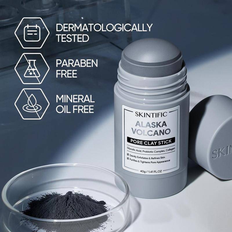 Clay Mask Stick for Deep Pore Cleansing – Kaolin Face Mask with Roller Ball Applicator