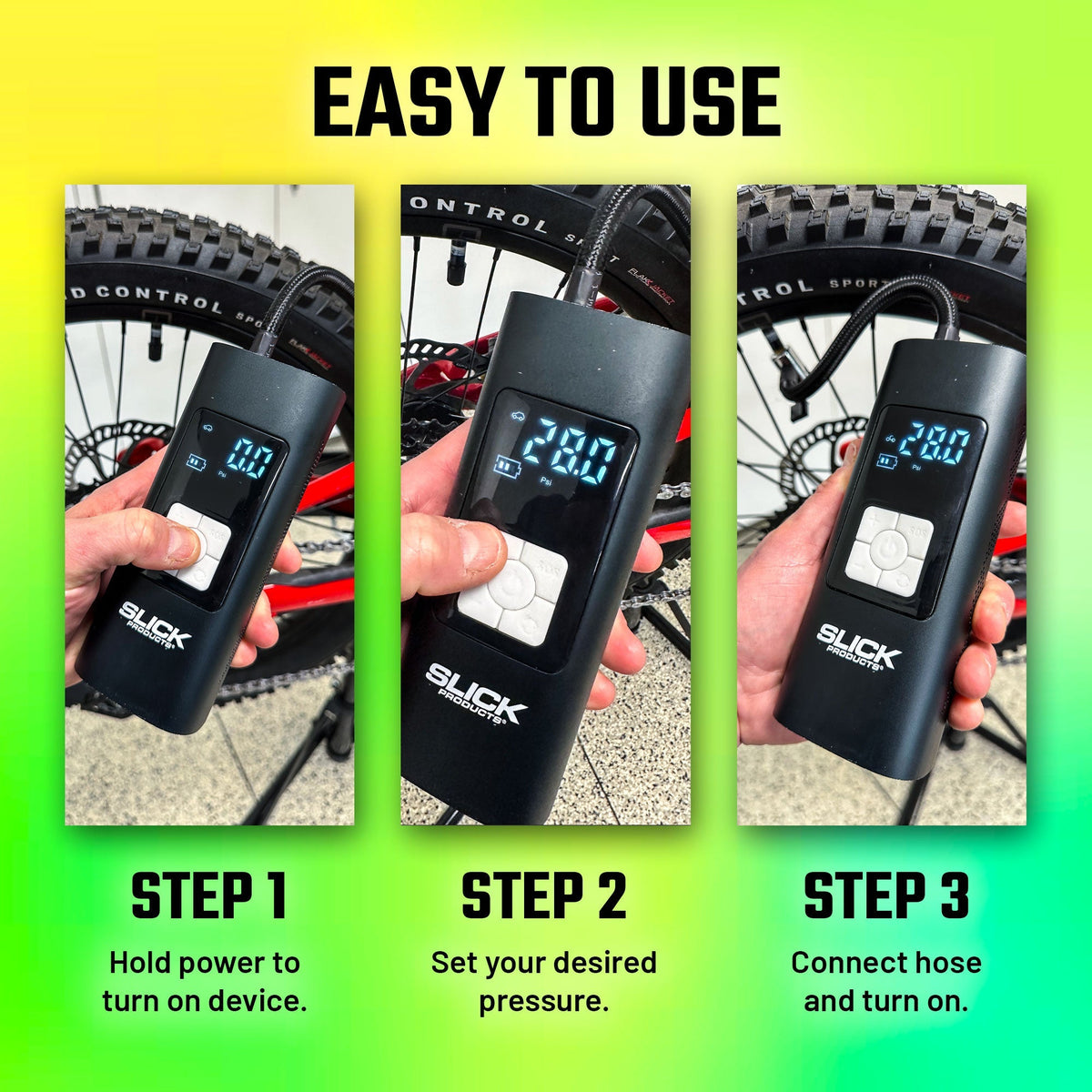 Cordless Digital Air Inflator - Portable & Fast Tire Inflator for Cars, Bikes, and More