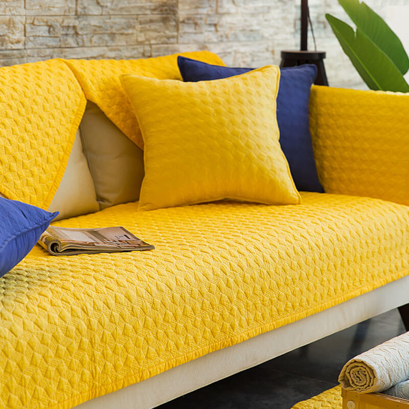 Cotton Quilted Sectional Couch Covers, Furniture Protector Anti-Slip Couch Covers