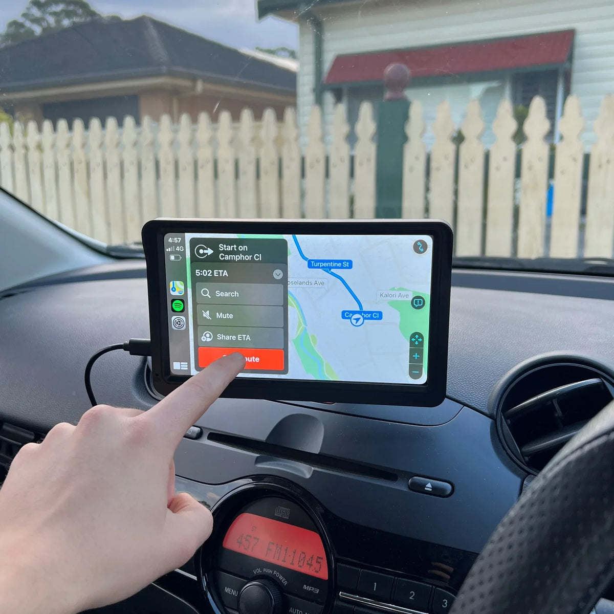 Wireless Apple CarPlay and Android Auto Portable Touchscreen Display for Universal Vehicles - Dashboard Mounted Car Multimedia Player with Bluetooth and Dashcam