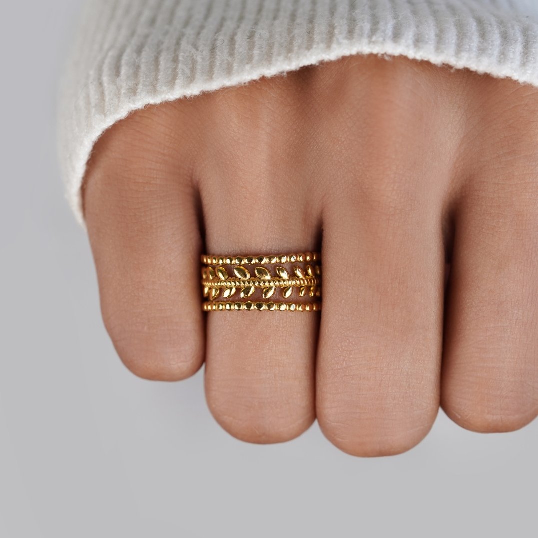 Marissa Layered Gold Leaf Ring