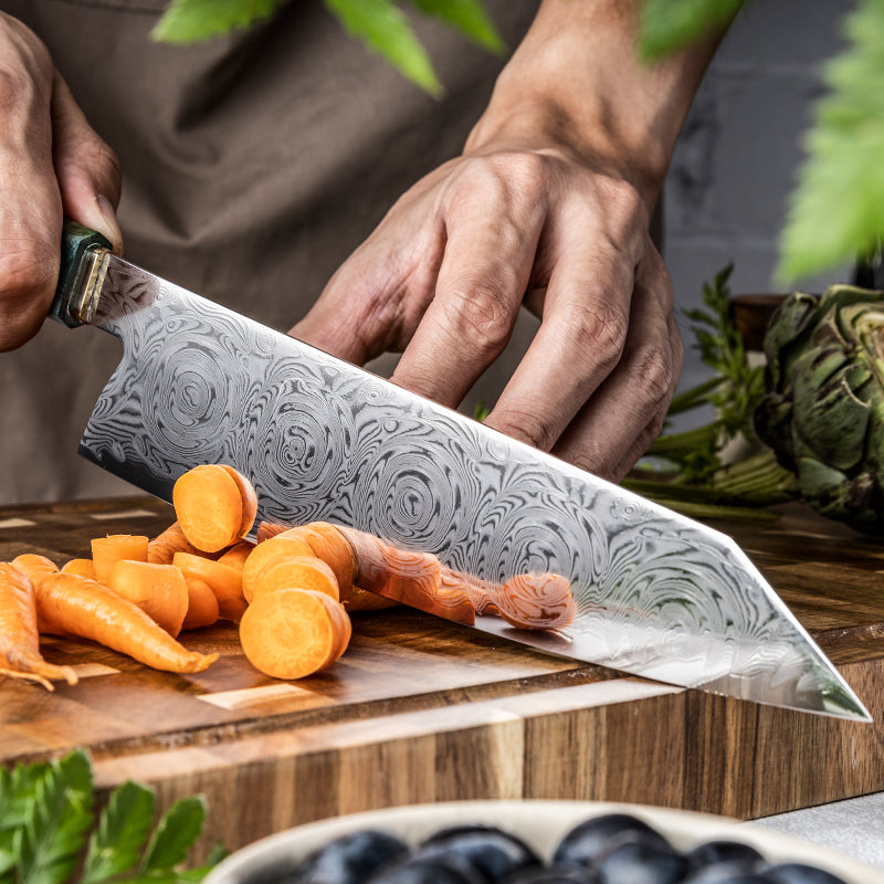 Midori no Shō (翠の章) Damascus Steel - 8 Inch Kiritsuke Chef's Knife