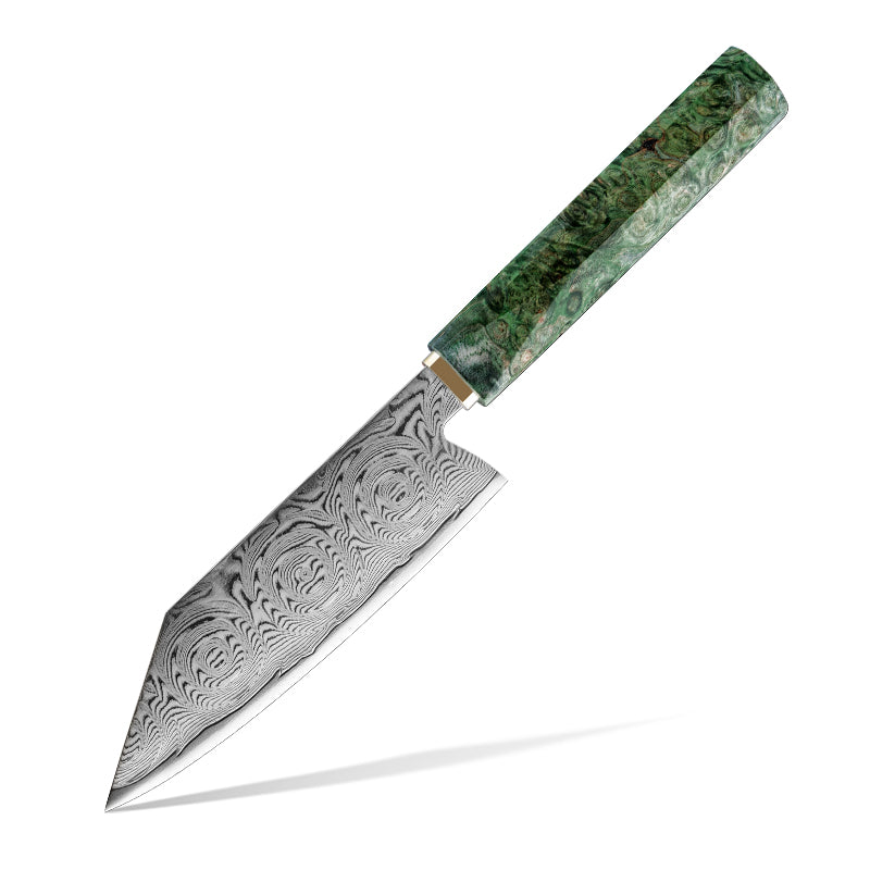 Midori no Shō (翠の章) Damascus Steel - 5 Inch Bunka Chef's Knife