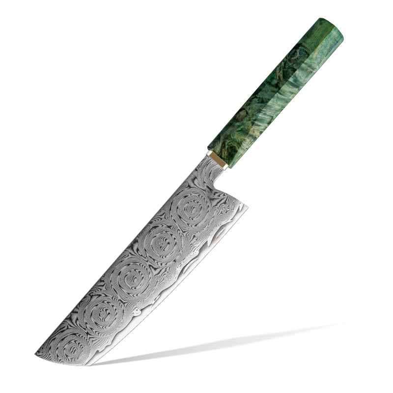 Midori no Shō (翠の章) Damascus Steel - 7 Inch Nakiri Chef's Knife