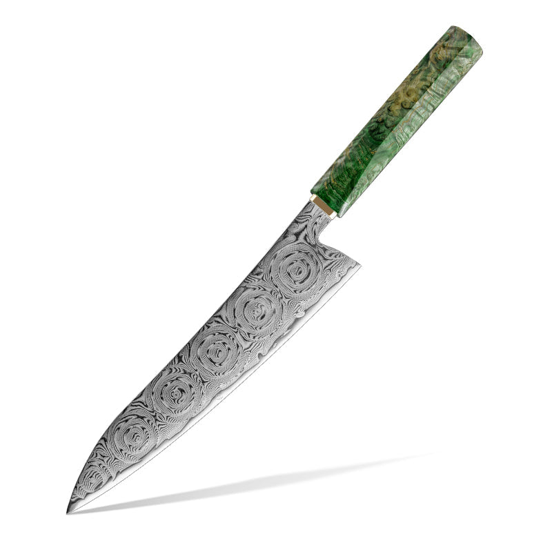 Midori no Shō (翠の章) Damascus Steel - 8.6 Inch Chef's Knife