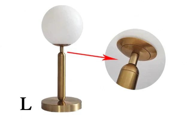 Brass Table Lamp with LED Glass Ball - Elegant and Modern | BrassGlow