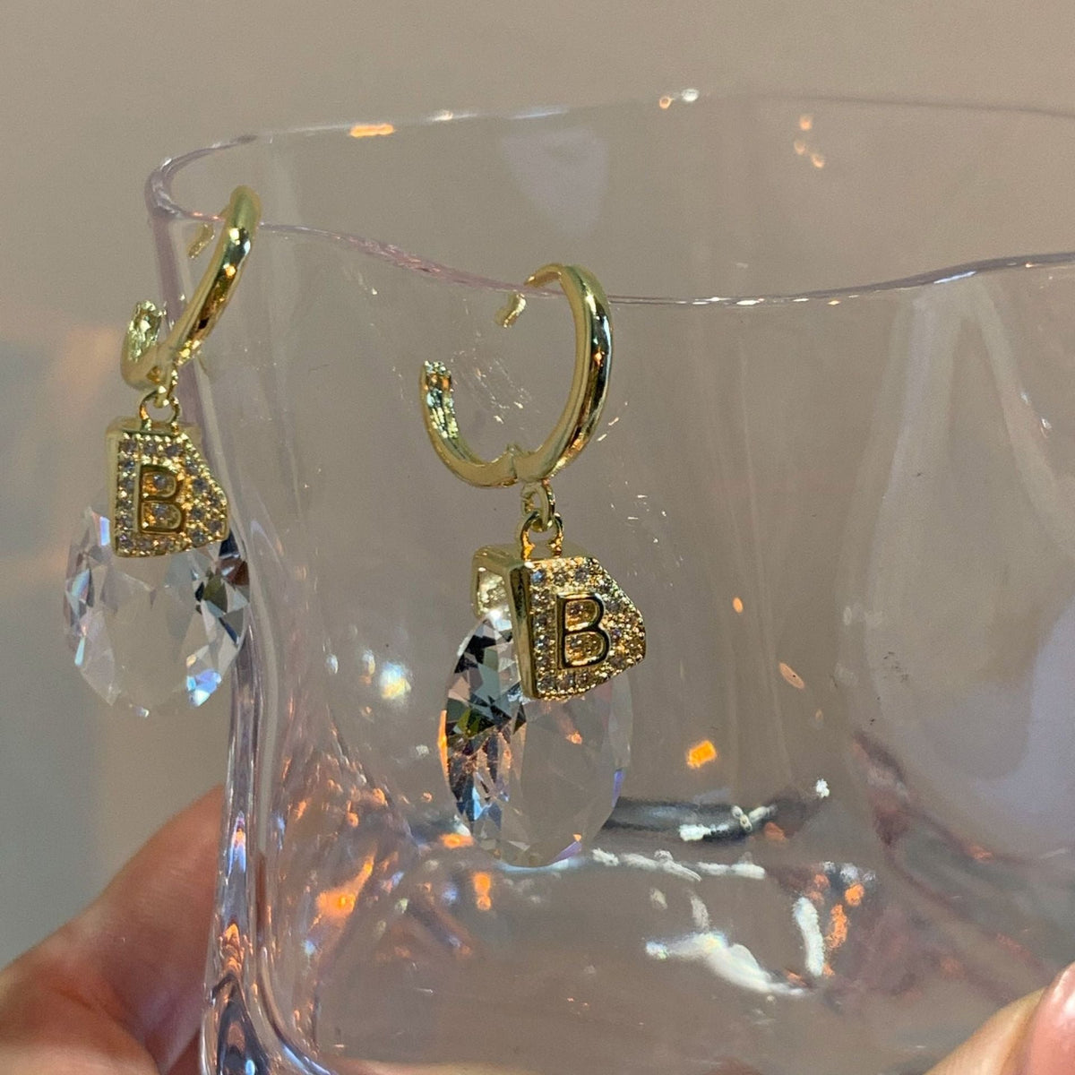 Lucite Gemstone Drop Earrings