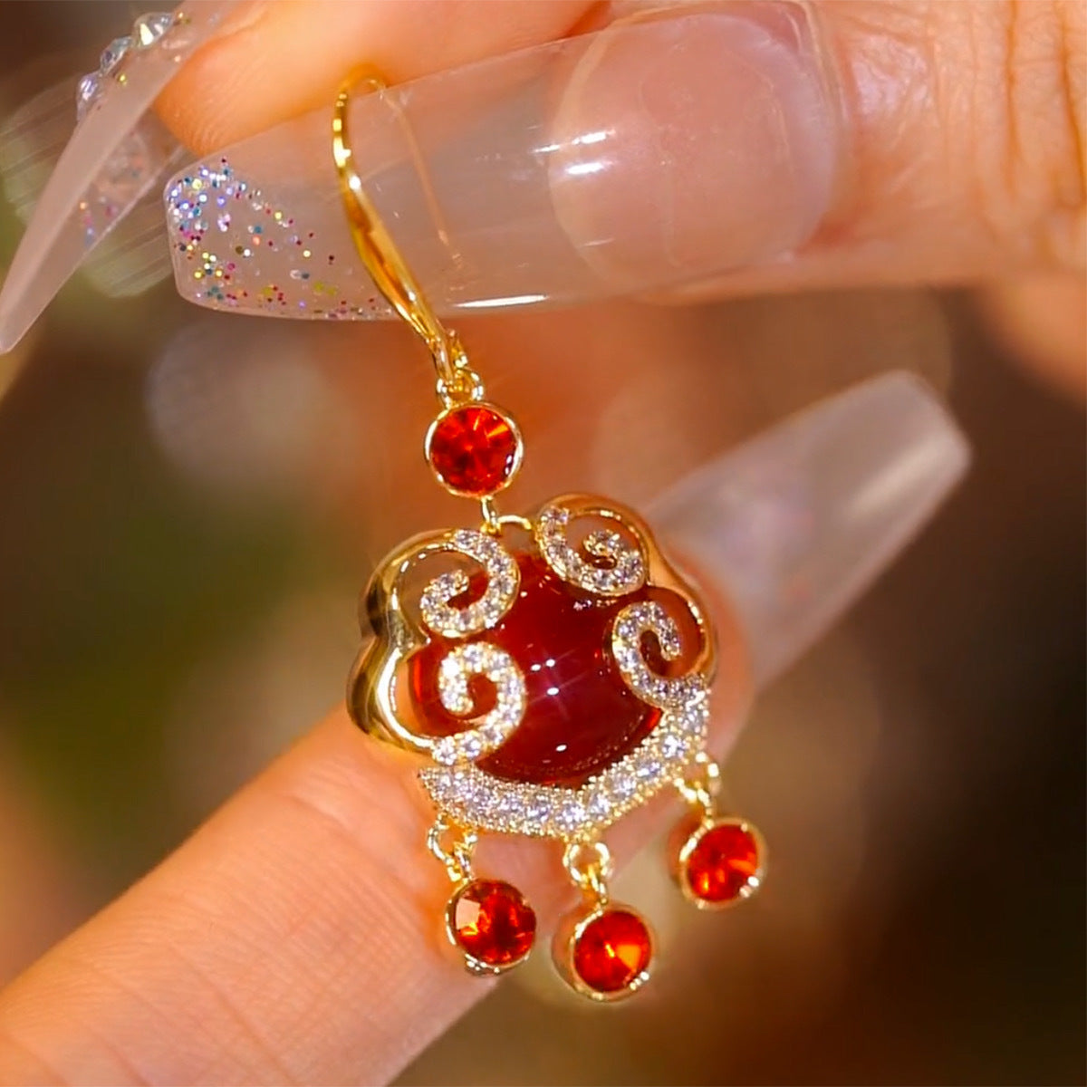 Auspicious Clouds Wrapped in Sun Earrings -- （May luck and sunshine be with you）