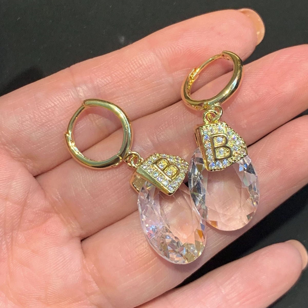 Lucite Gemstone Drop Earrings