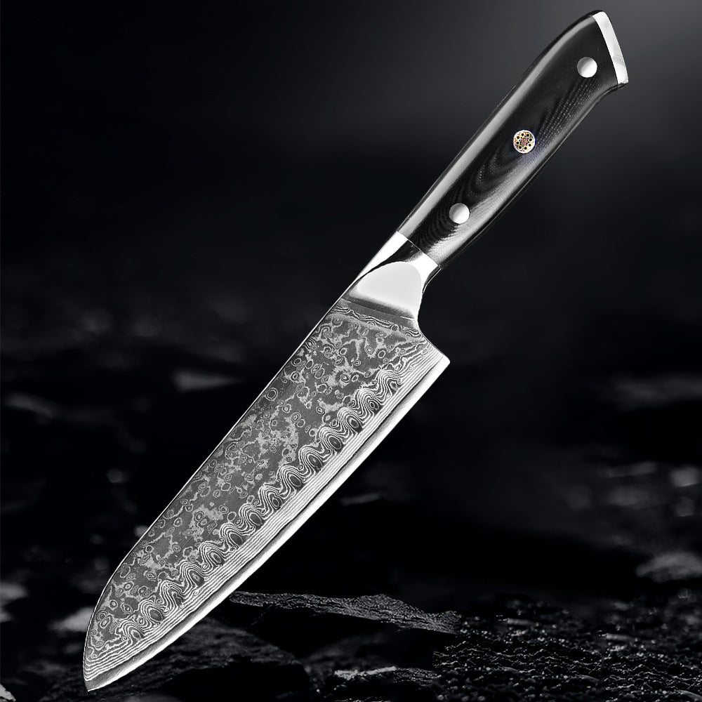 Akarui (あかるい) Japanese Santoku Chef Knife with Ebony Handle