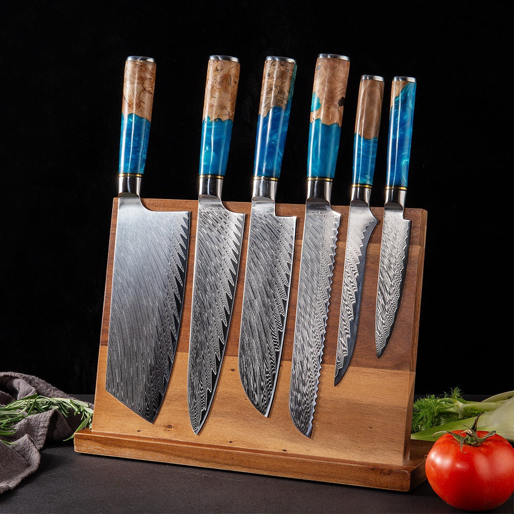 SAKUTO Japanese Knives Damascus Steel Kitchen Knife Magnetic Knives Block/Holder （separate purchase）