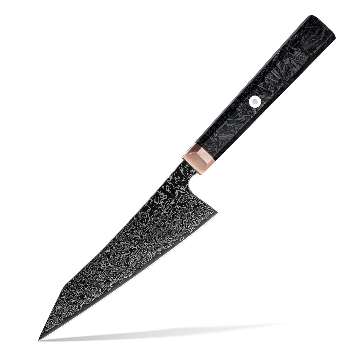 Obsidian (黒曜石) Damascus Steel - 5.5 Inch Bunka Chef's Knife