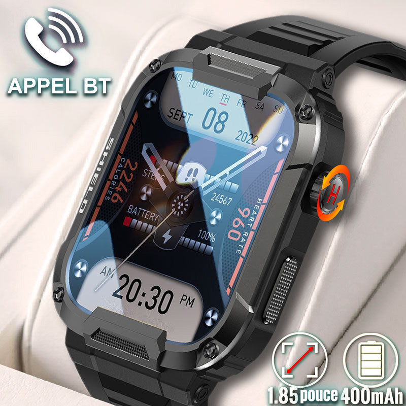 Military Smartwatch for Men - Waterproof IP68 Rugged Fitness Tracker with Bluetooth Calling, Heart Rate Monitor and 110 Sports Modes