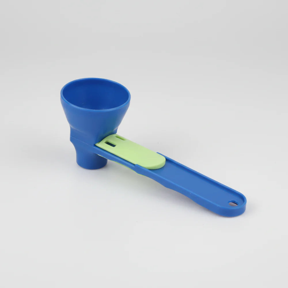 Powder Scoop Funnel Sliding Plastic Measuring Tool
