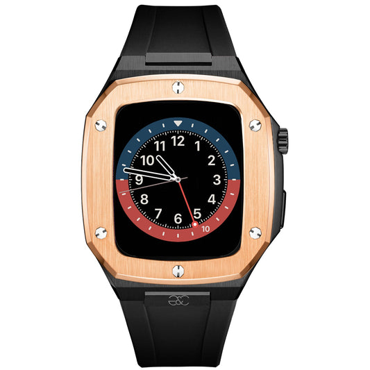 44mm Watch R.Gold on Black Steel case (Silicone band)