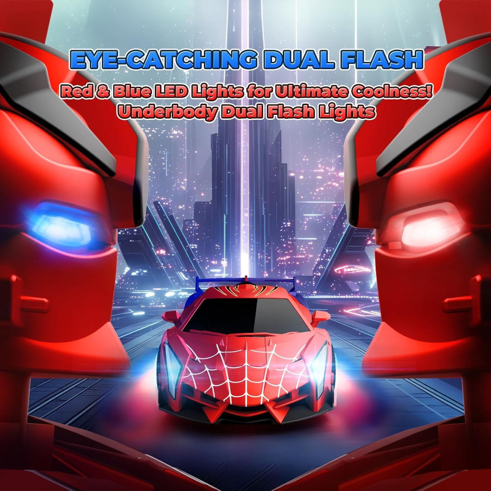 Remote Control Gift Transform Car Robot Toy LED Lights