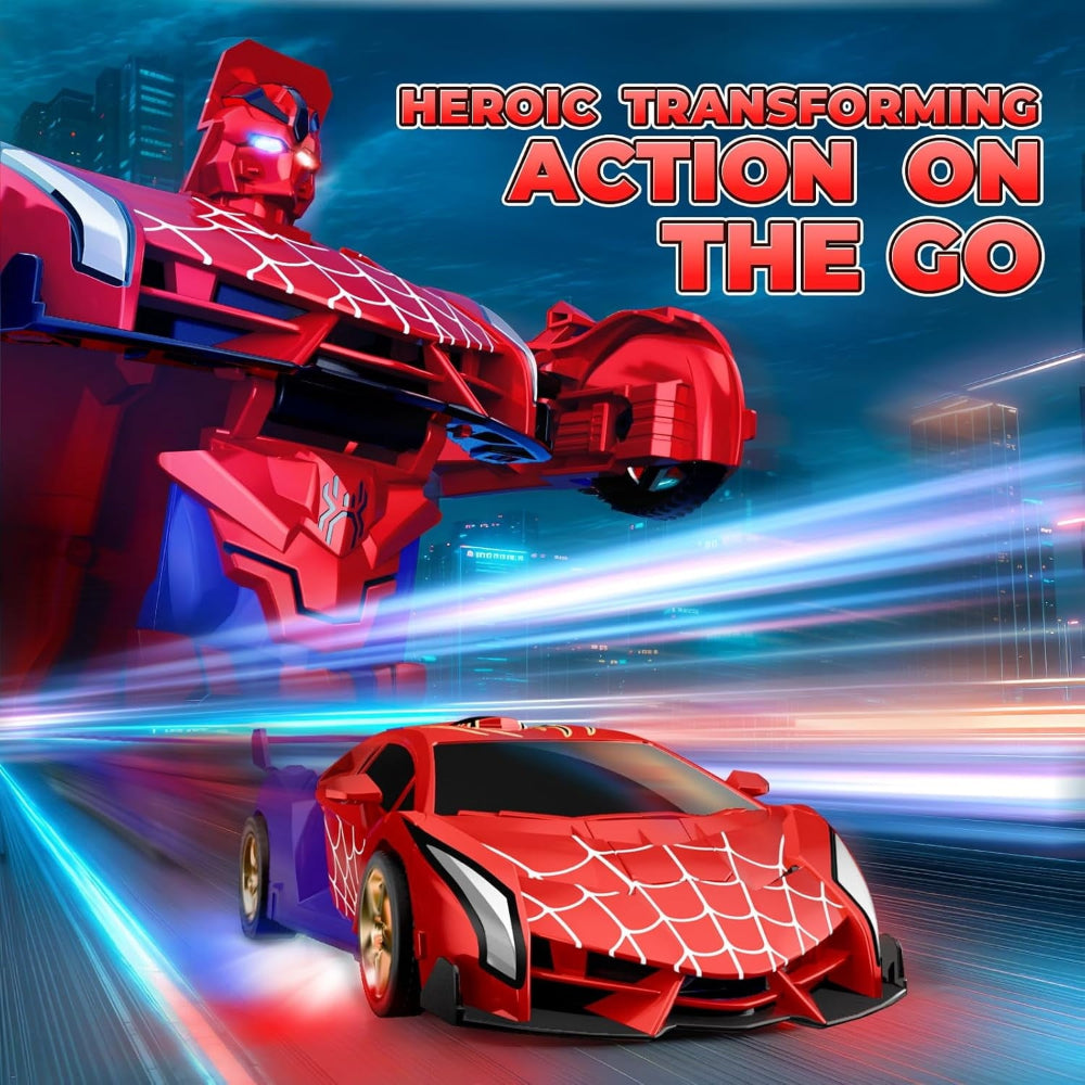 Remote Control Gift Transform Car Robot Toy LED Lights