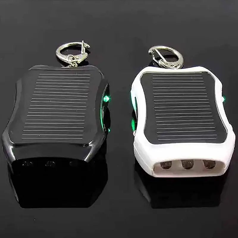 Solar Powered Mini Keychain With LED Flashlight & 1500mAh Solar Power Bank for Outdoors