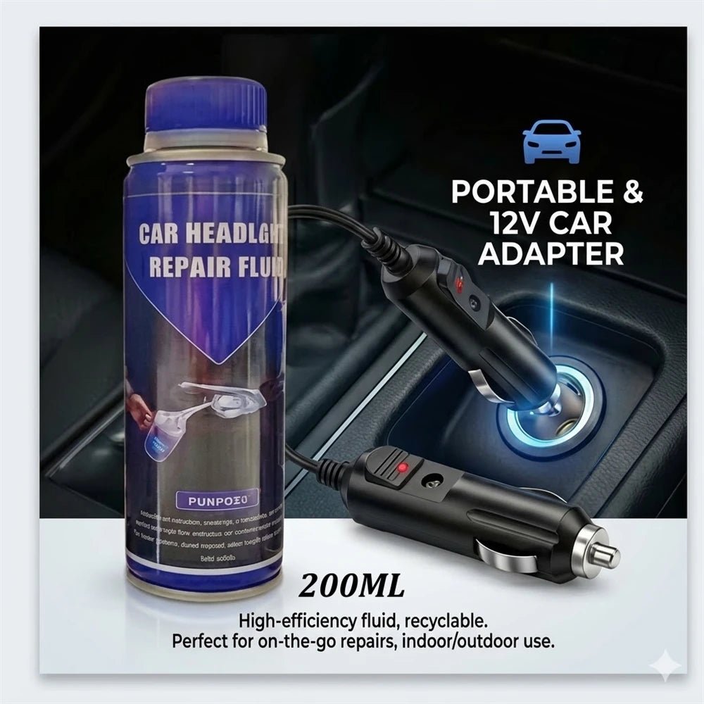 Professional Automotive Headlight Restoration Kit - 3rd Gen Vapor Fumigation Polishing Set for Car Light Renovation and Oxidation Removal