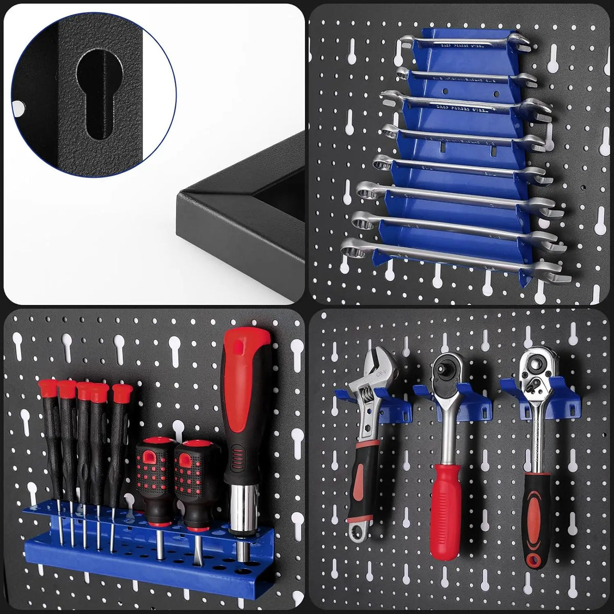 Metal Pegboard Wall Organiser with Hooks