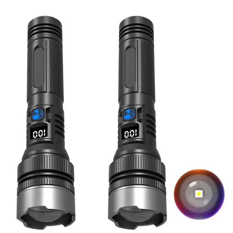 Rechargeable LED Flashlight with Zoom – 3 Light Modes, Waterproof, USB-C Charging