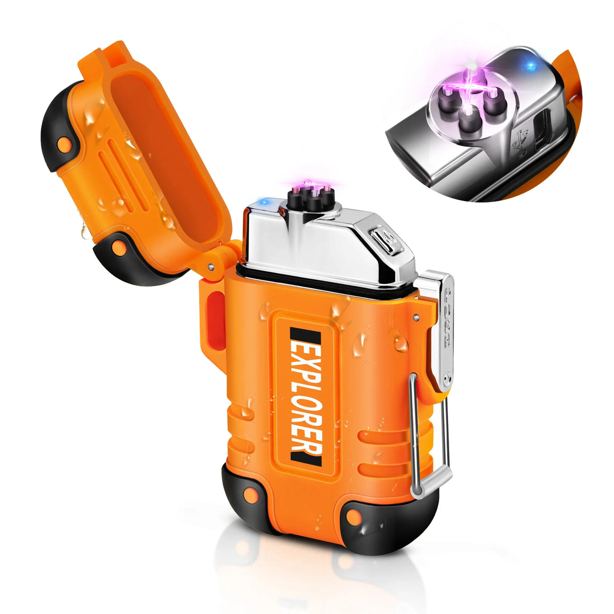 Portable Outdoor Waterproof Dual Arc USB Charging Lighter