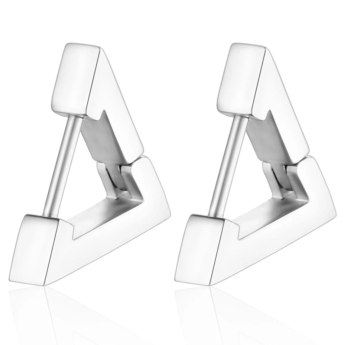 2PCS New Gold Color Square Hoop Earrings Women Men Stainless Steel Huggie Minimalist Punk Unisex Rock Earrings Piercing Jewelry