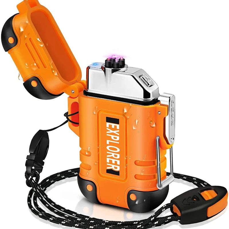 Portable Outdoor Waterproof Dual Arc USB Charging Lighter