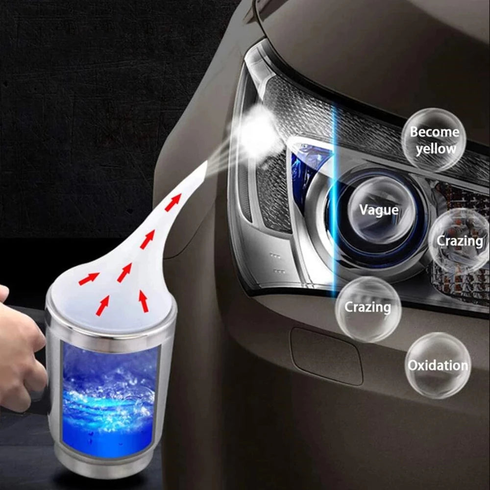 Professional Automotive Headlight Restoration Kit - 3rd Gen Vapor Fumigation Polishing Set for Car Light Renovation and Oxidation Removal