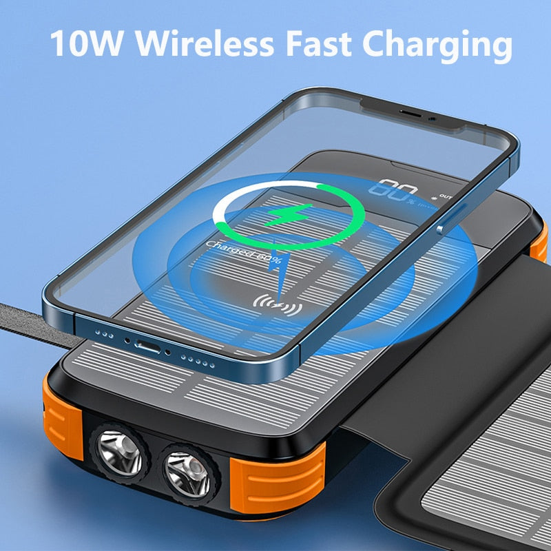 43800mAh High-Capacity Fast Charging Powerbank: Never Run Out of Battery Again -Harness the Sun's Energy for Effortless Charging on the Go