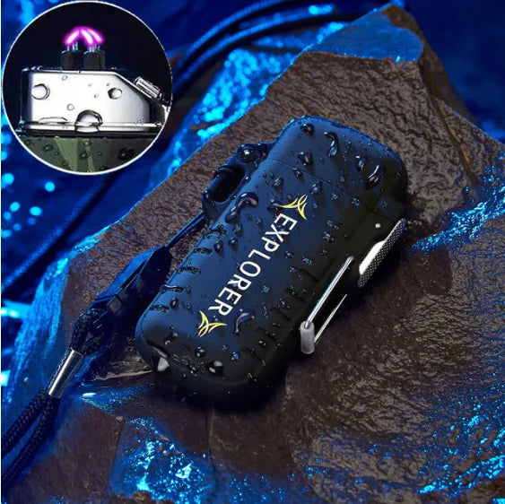 Portable Outdoor Waterproof Dual Arc USB Charging Lighter