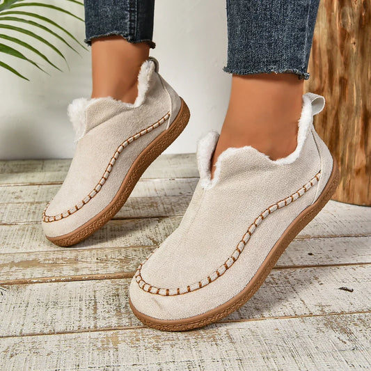 Avichic™ Women’s Warm Winter Slip-On Platform Ankle Boots