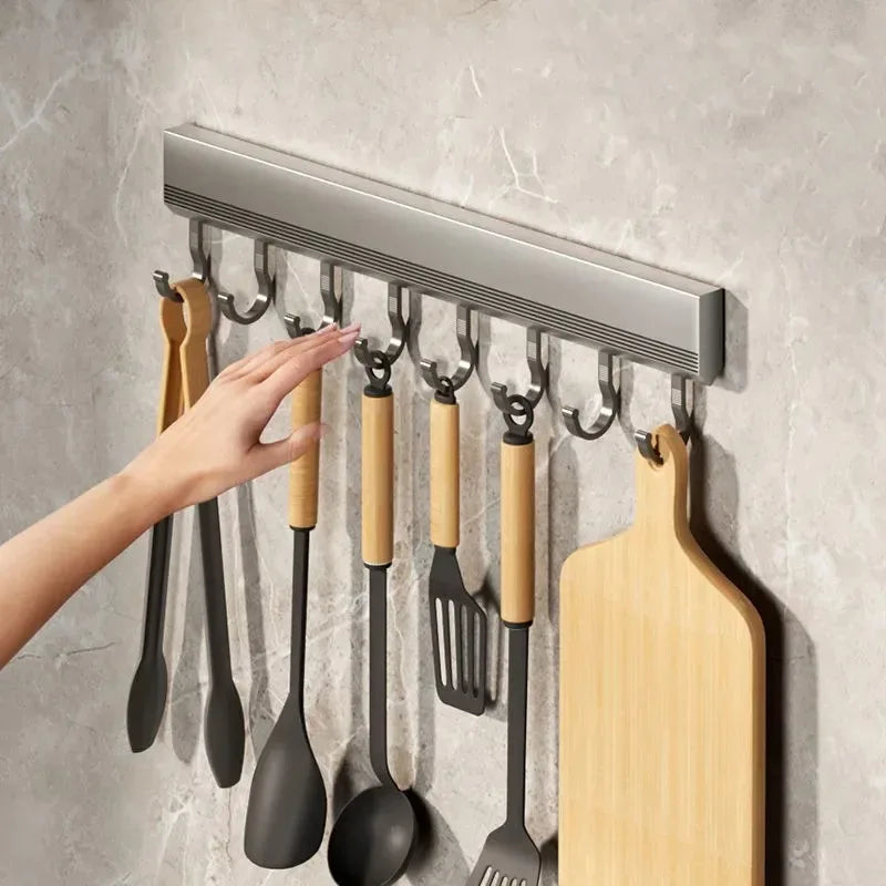 Wall Mounted Multi-Purpose Hooks Rack