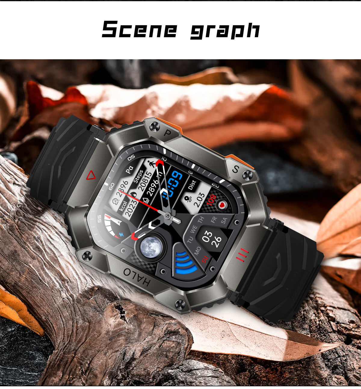 620mAh Large Battery Durable Military Smart Watch Men