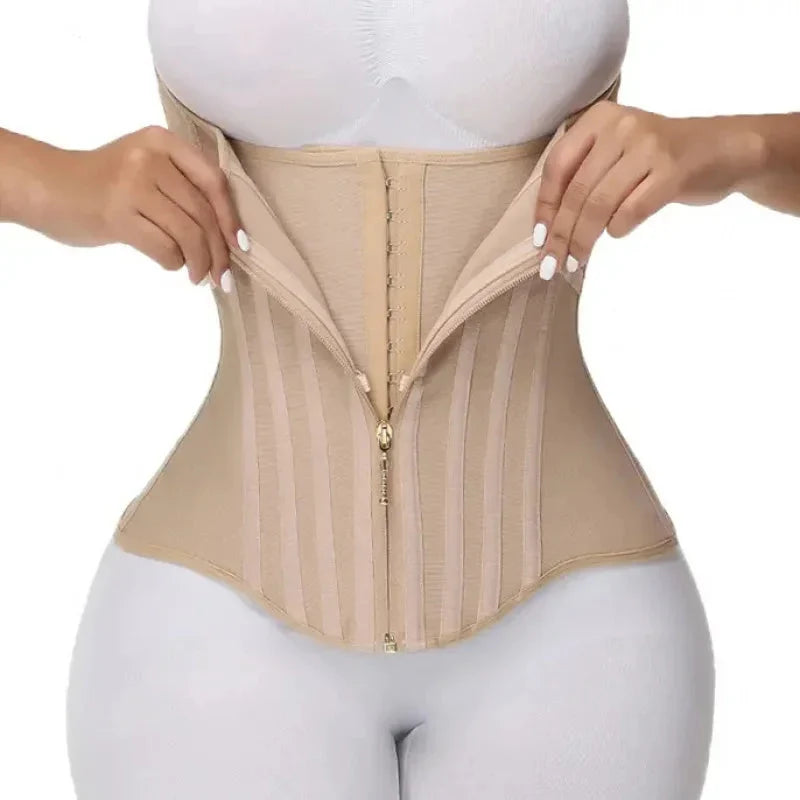 Steel Boned Waist Trainer Corset for Women – Firm Control Waist Cincher, XS–3XL