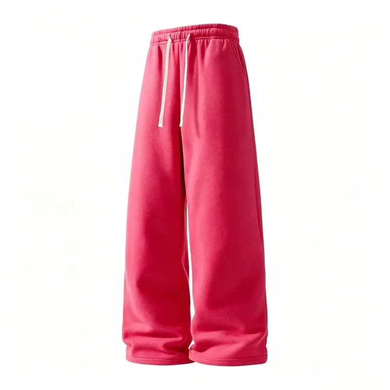Men's Wide-Leg Sweatpants – Soft Cotton Loose Fit Drawstring Casual Pants