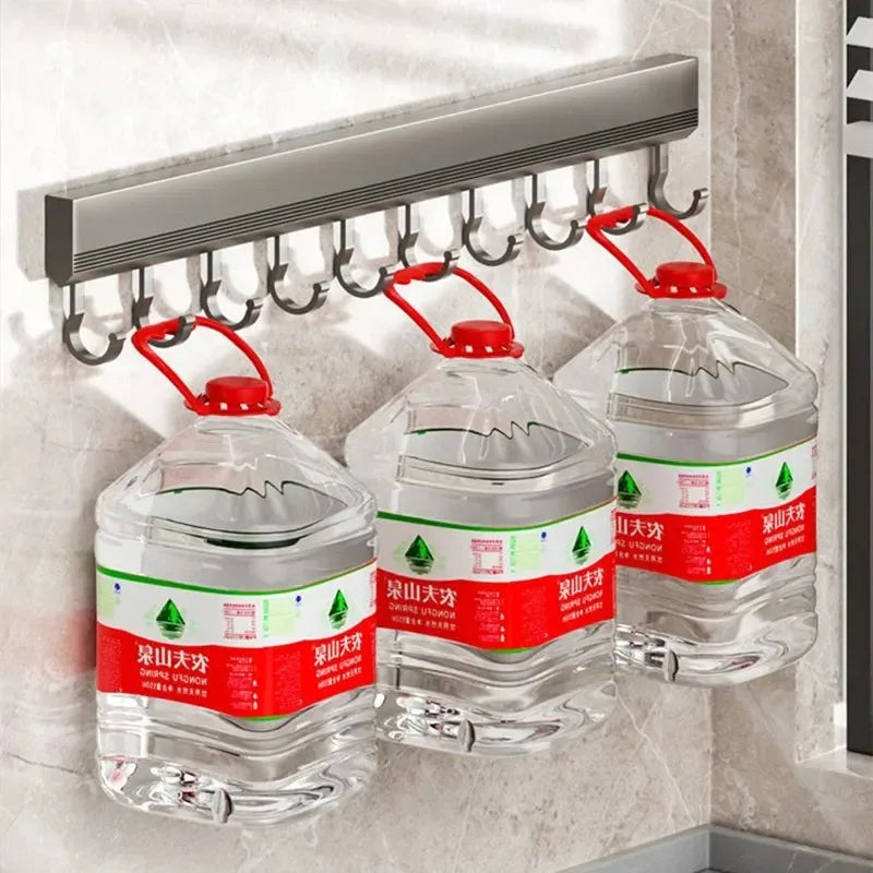 Wall Mounted Multi-Purpose Hooks Rack
