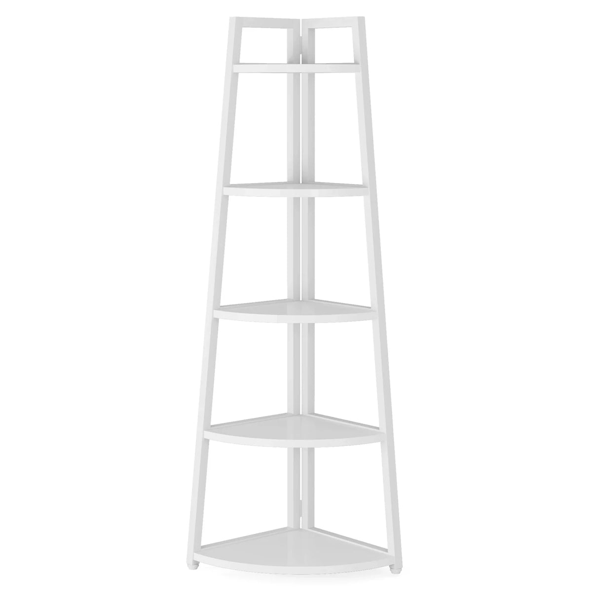 5-Tier Corner Wooden Bookcase with Storage Shelves