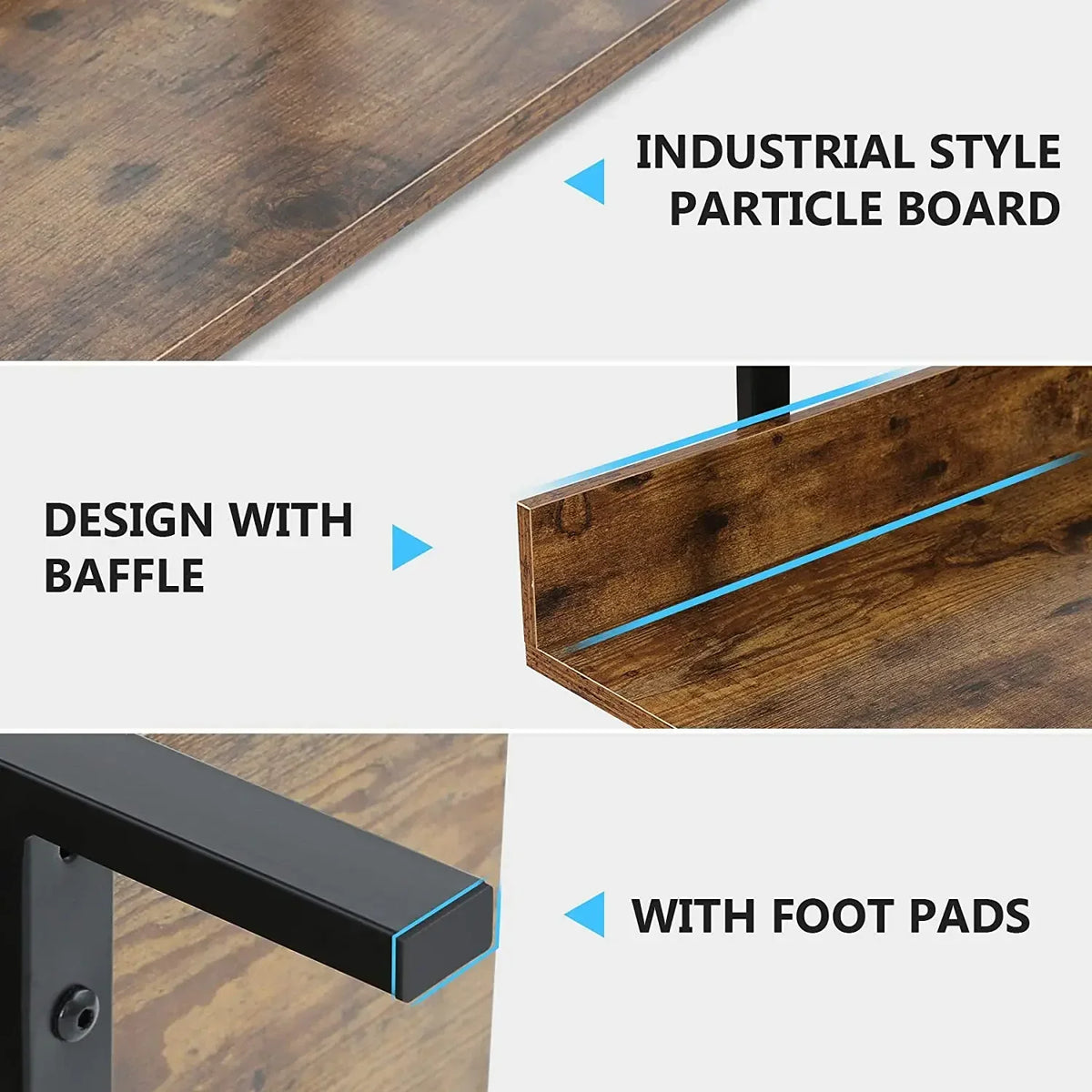 5-Tier Industrial Standing Bookshelf with Iron Pipe Frame