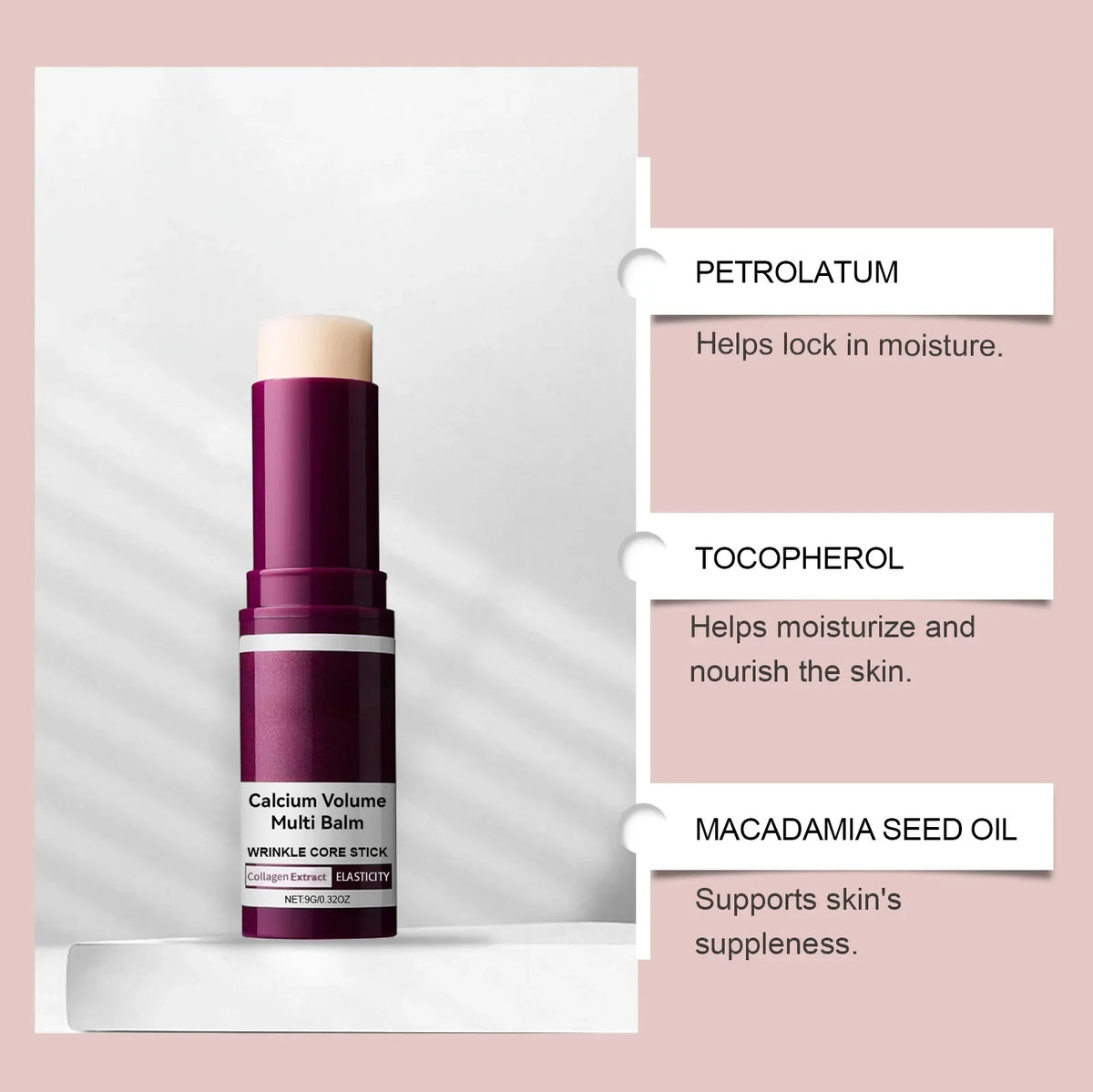 Collagen Moisturizing Balm Stick for Face and Neck – Hydrating Skin Stick for Use Before Makeup