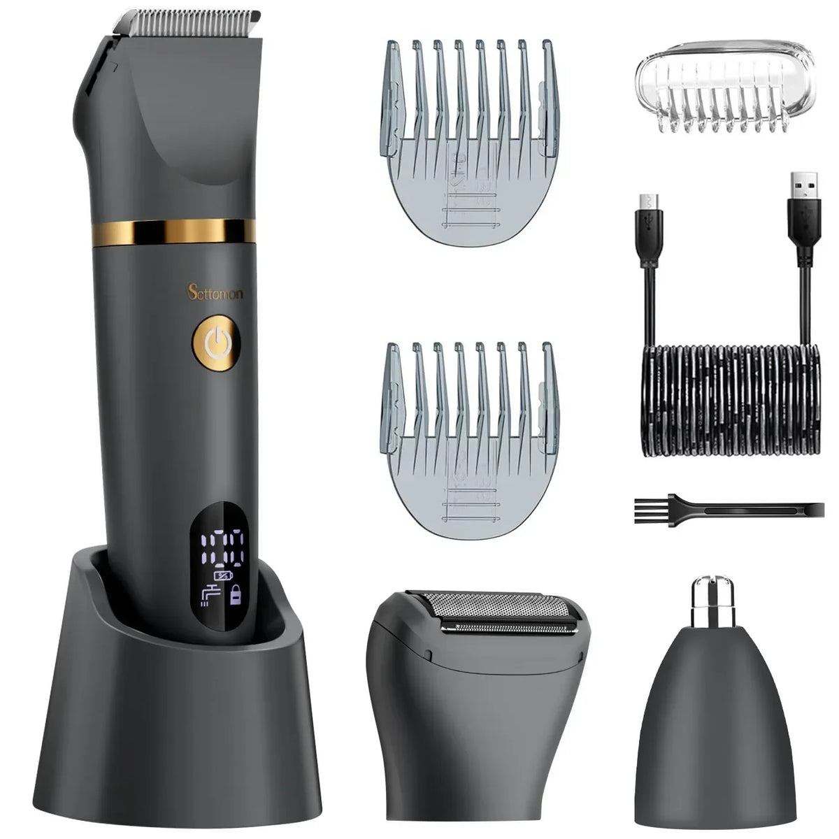 Rechargeable Men's Body Hair Trimmer – Cordless Groin and Body Groomer