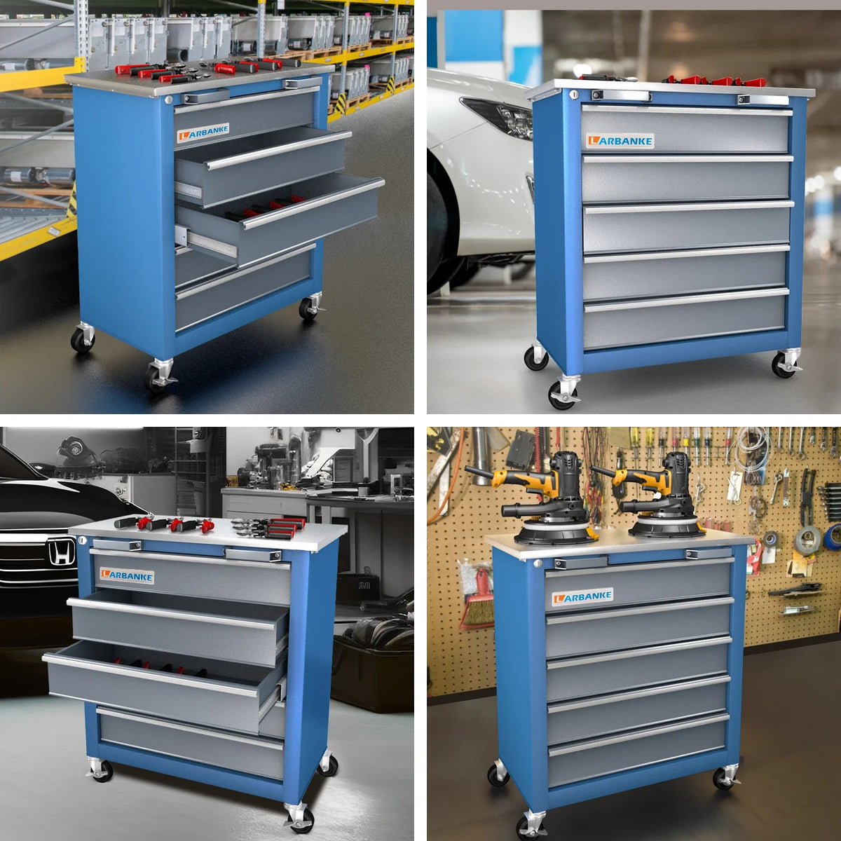 5-Drawer Tool Chest Cabinet with Key Locking System