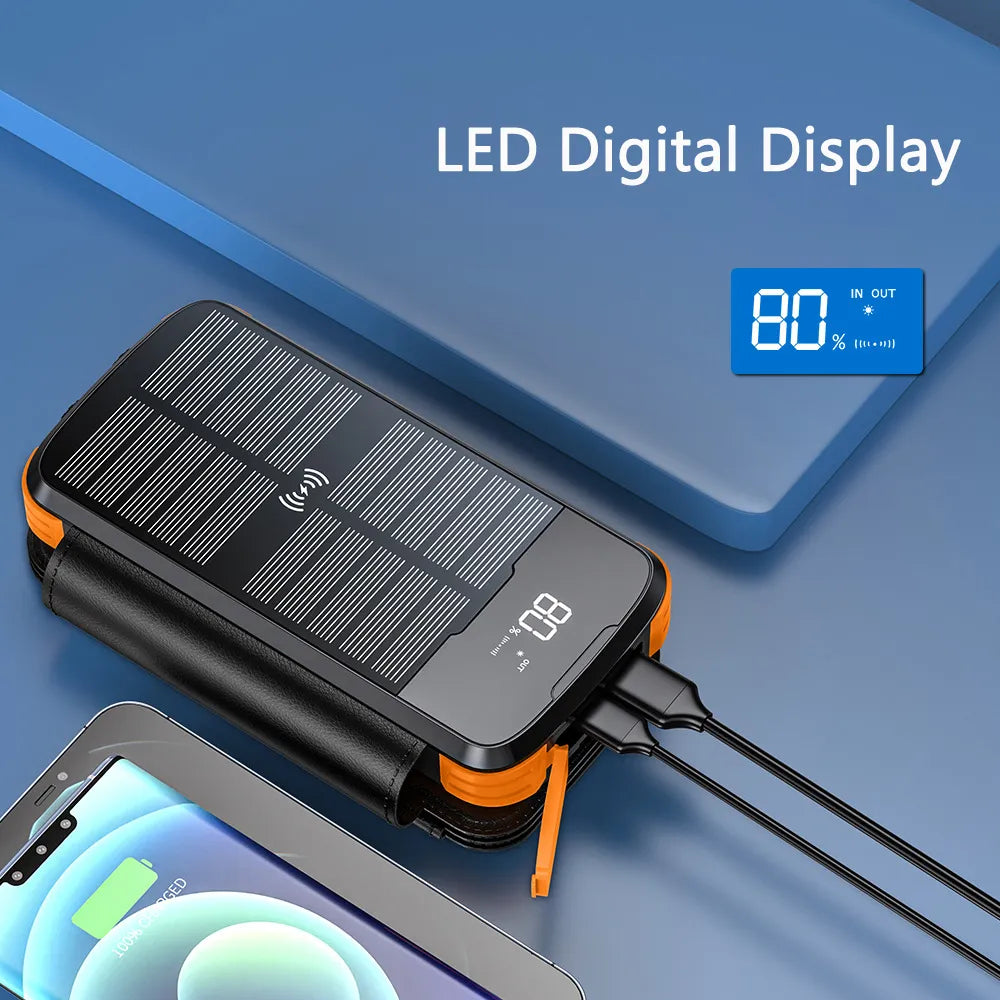 43800mAh High-Capacity Fast Charging Powerbank: Never Run Out of Battery Again -Harness the Sun's Energy for Effortless Charging on the Go