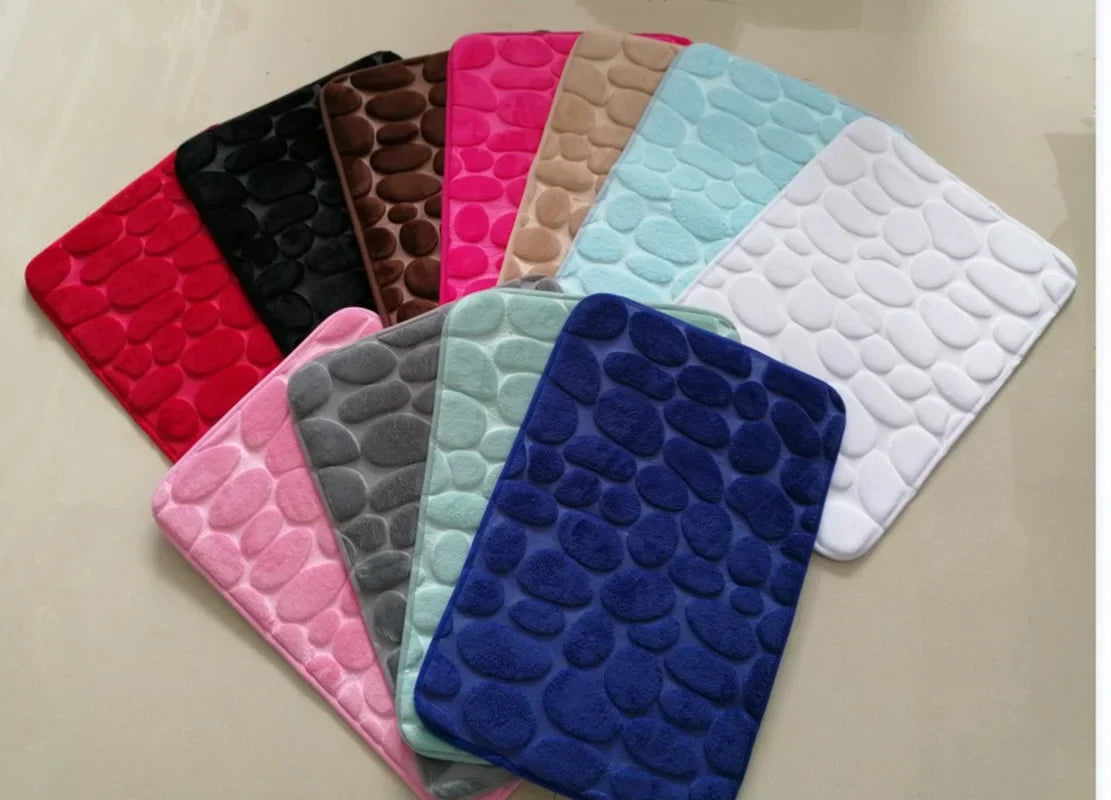 Cobblestone Embossed Non-Slip Bath Mat for Bathroom