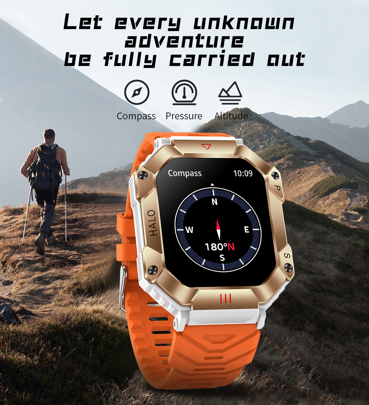 620mAh Large Battery Durable Military Smart Watch Men