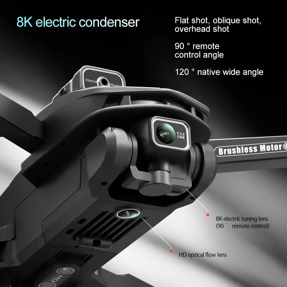V168 MAX GPS Folding Drone with 8K Camera - Professional Brushless Aerial FPV Quadcopter with Obstacle Avoidance and Large Screen Remote