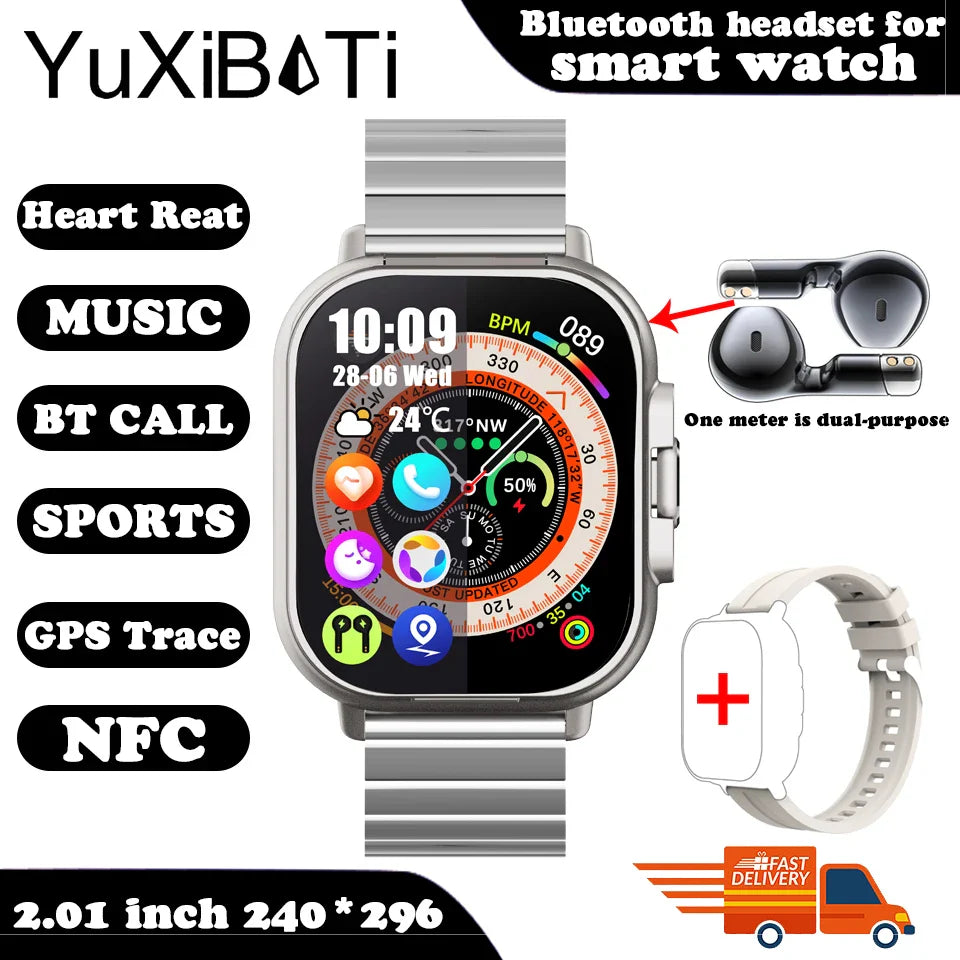 Next-Gen Smartwatch with Built-In Earphones – Call, Track, Play, Monitor in One